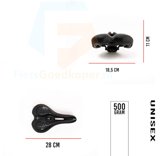 Voltano Sport Stads Fietszadel – Unisex – Zwart