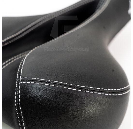 Voltano Kunstleren Fietszadel – Zwart - Unisex - Met Uitsparing