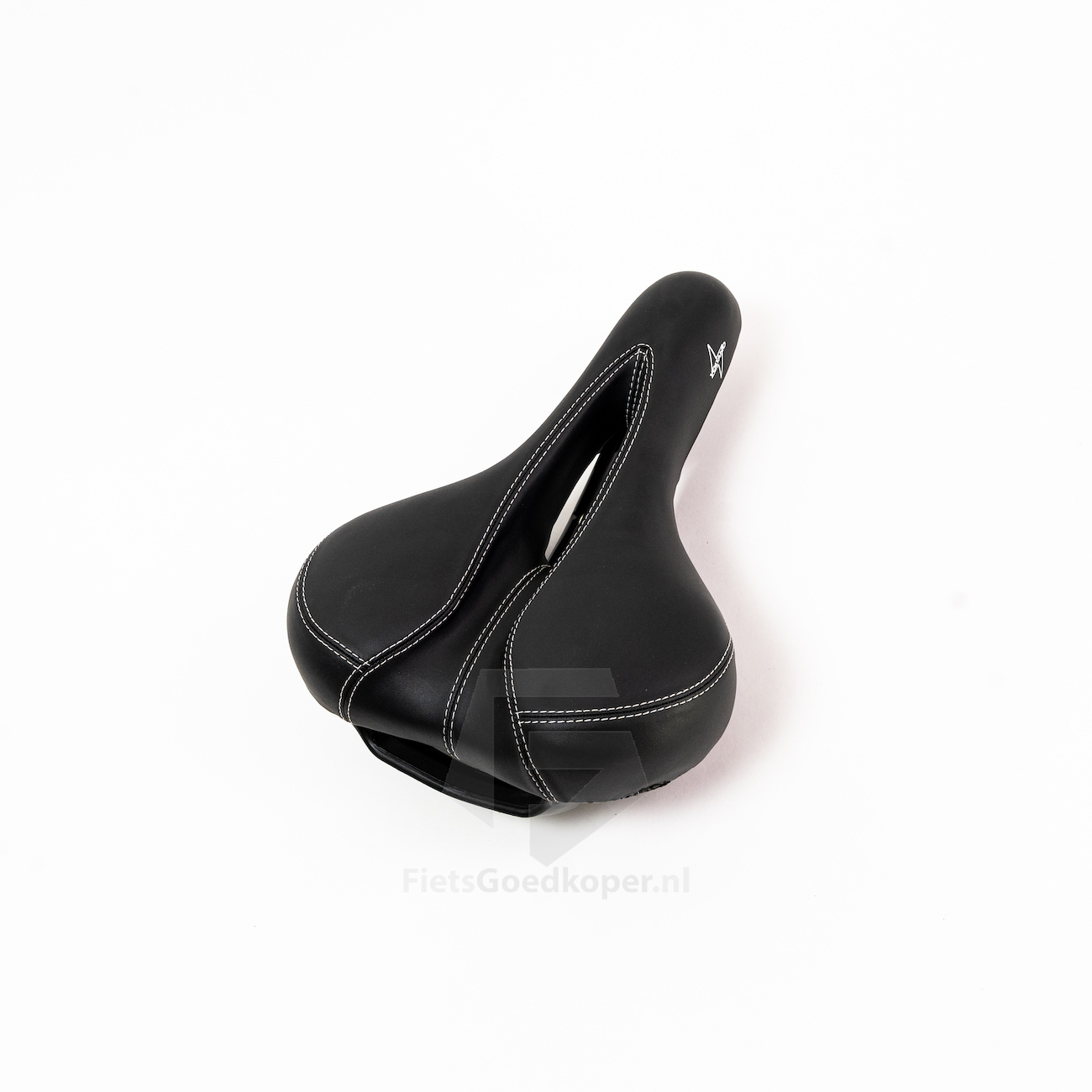 Voltano Kunstleren Fietszadel – Zwart - Unisex - Met Uitsparing
