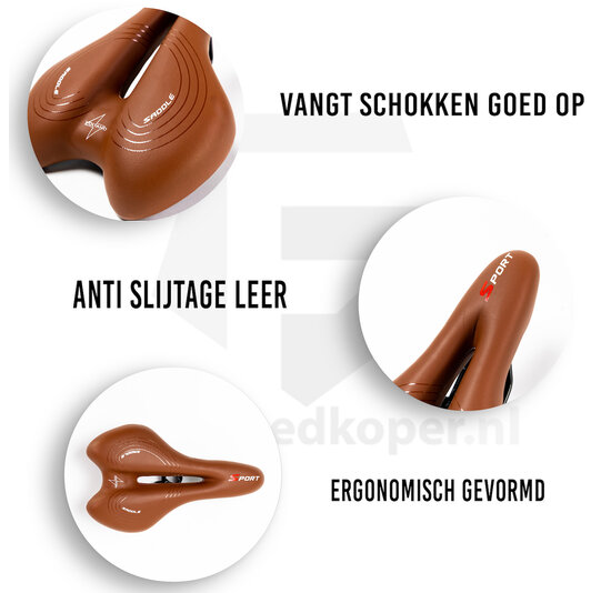 Voltano Sport Trekking Fietszadel - Unisex - Bruin