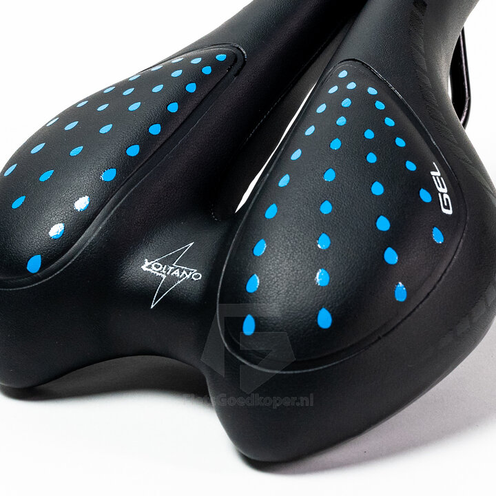 Voltano Sport Trekking Fietszadel – Zwart / Blauw - Unisex – Strawberry