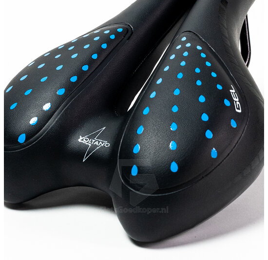 Voltano Sport Trekking Fietszadel – Zwart / Blauw - Unisex – Strawberry