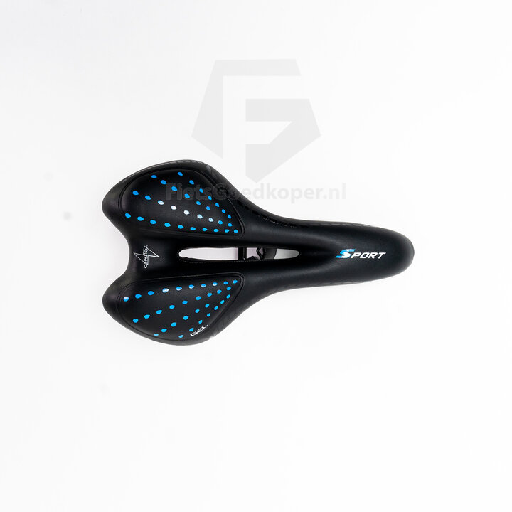 Voltano Sport Trekking Fietszadel – Zwart / Blauw - Unisex – Strawberry