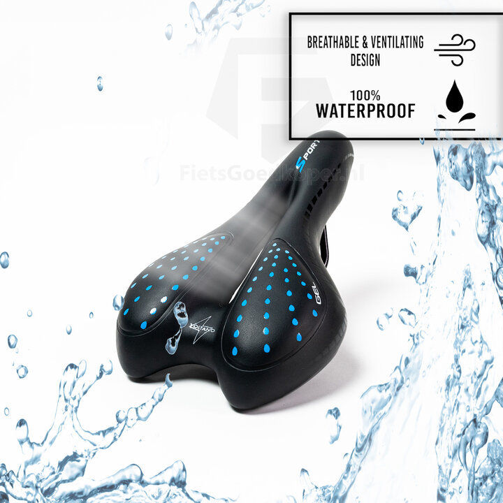 Voltano Sport Trekking Fietszadel – Zwart / Blauw - Unisex – Strawberry