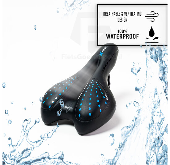 Voltano Sport Trekking Fietszadel – Zwart / Blauw - Unisex – Strawberry