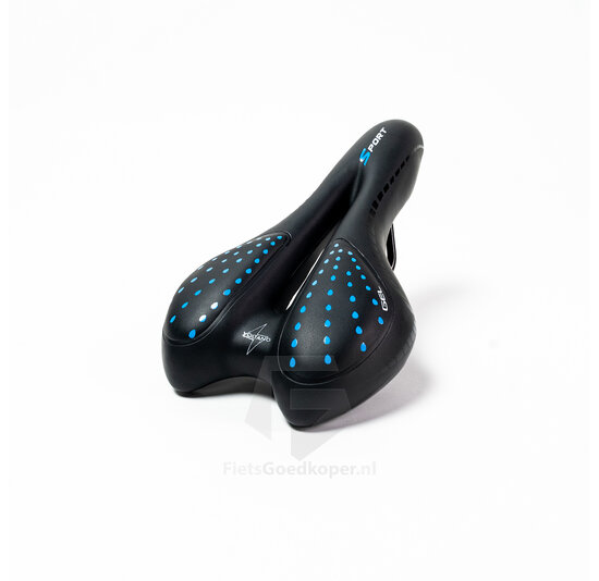 Voltano Sport Trekking Fietszadel – Zwart / Blauw - Unisex – Strawberry