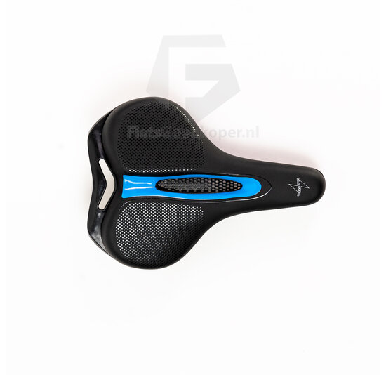 Voltano E-bike Fietszadel – Zwart / Blauw