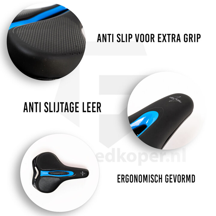 Voltano E-bike Fietszadel – Zwart / Blauw