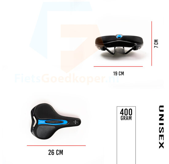 Voltano E-bike Fietszadel – Zwart / Blauw