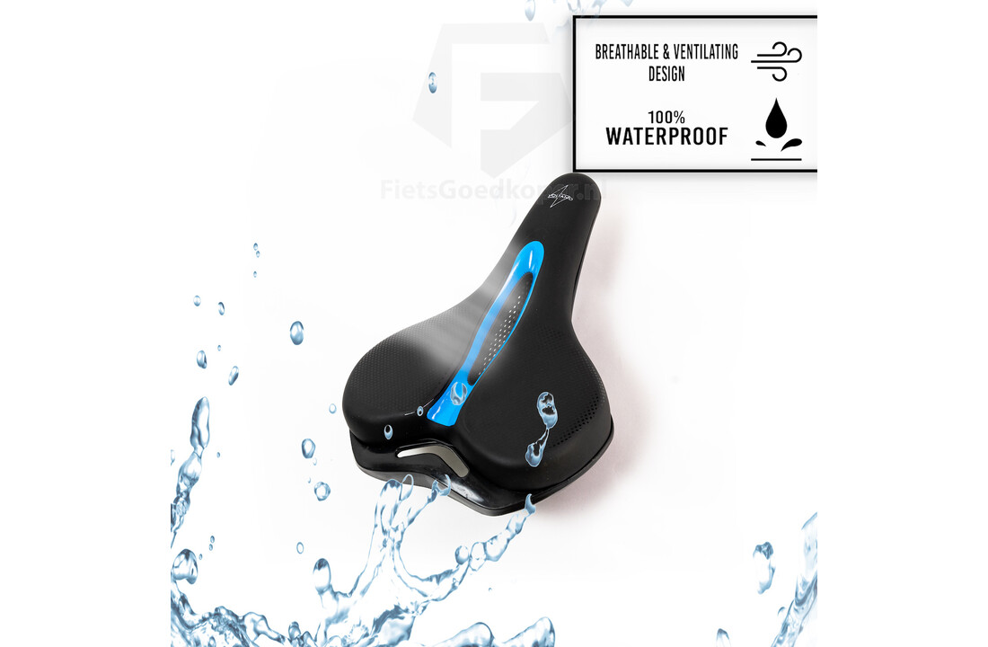 Voltano E-bike Fietszadel – Zwart / Blauw