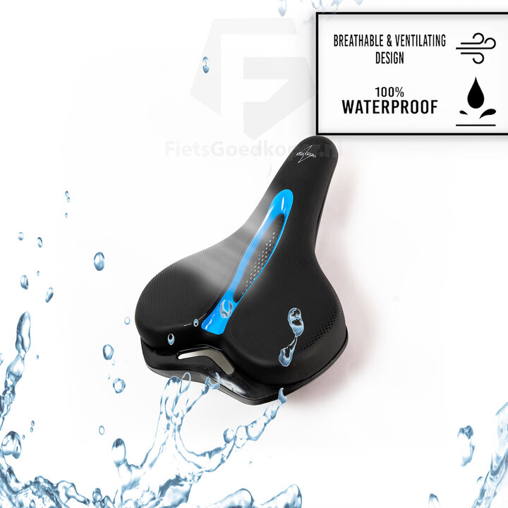 Voltano E-bike Fietszadel – Zwart / Blauw