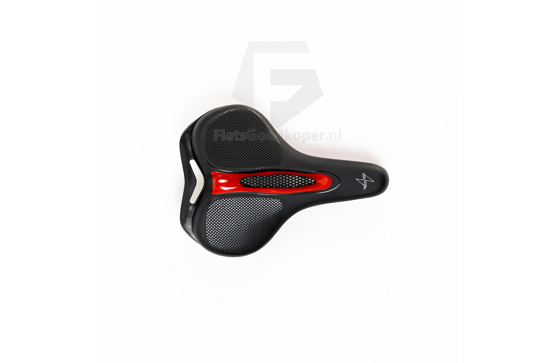 Voltano E-bike Fietszadel – Zwart / Rood - Uitsparing