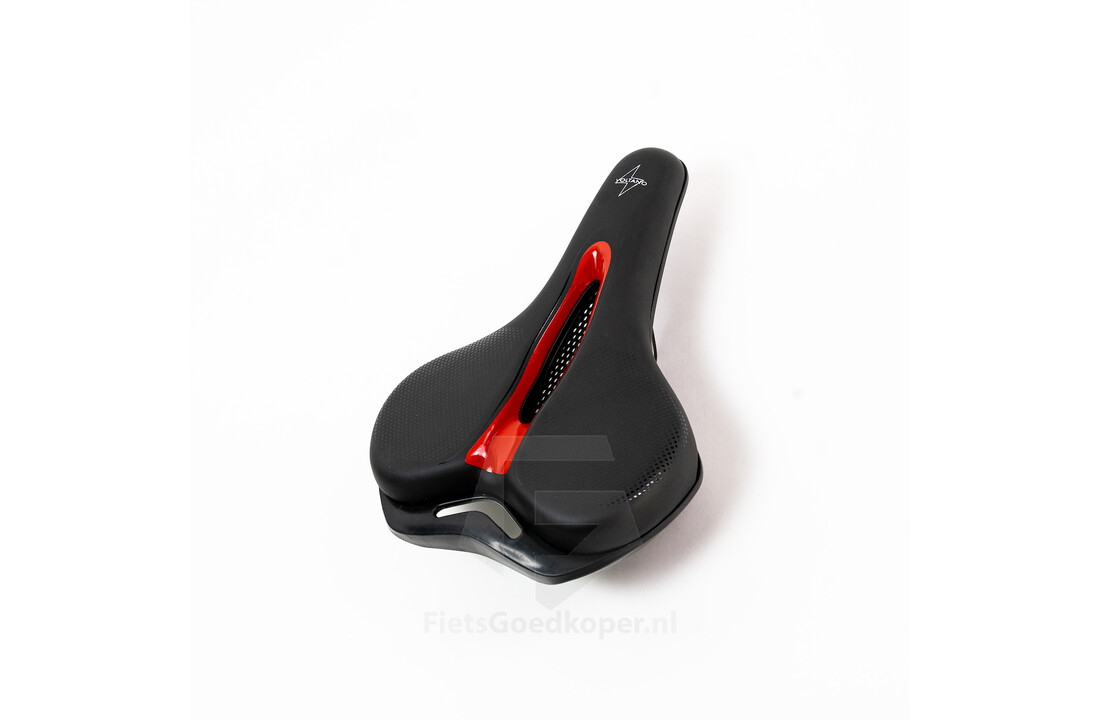 Voltano E-bike Fietszadel – Zwart / Rood - Uitsparing