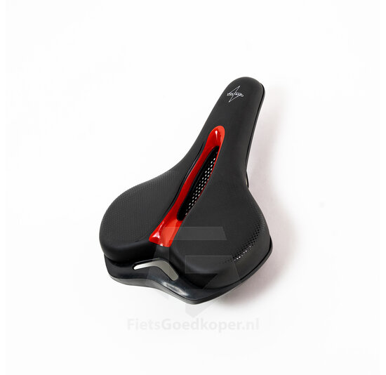 Voltano E-bike Fietszadel – Zwart / Rood - Uitsparing