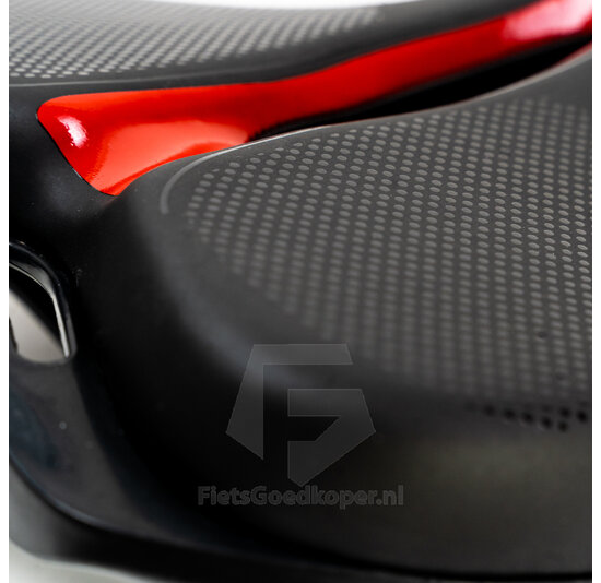 Voltano E-bike Fietszadel – Zwart / Rood - Uitsparing