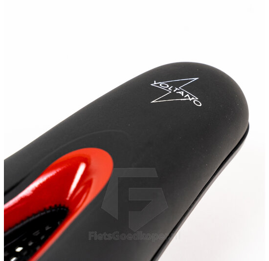 Voltano E-bike Fietszadel – Zwart / Rood - Uitsparing