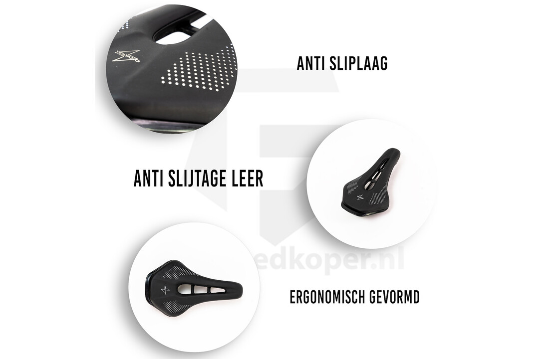 Voltano MTB Mountainbike Fietszadel – Unisex – Zwart