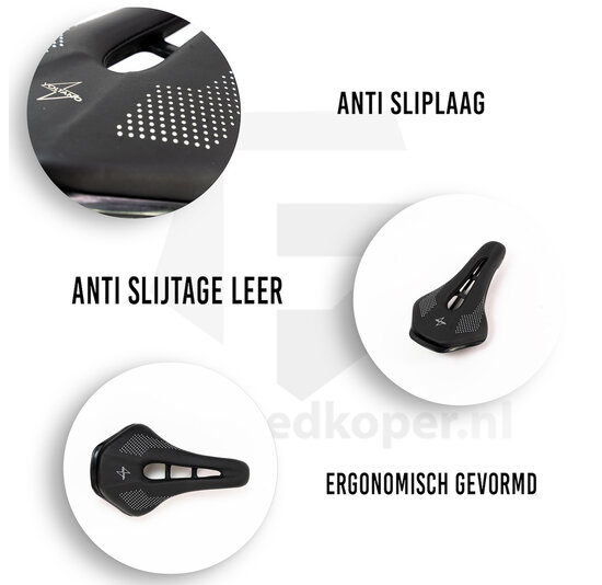 Voltano MTB Mountainbike Fietszadel – Unisex – Zwart