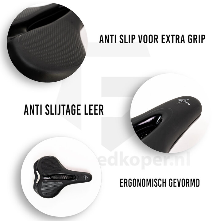 Voltano E-bike Fietszadel – Zwart - Uitsparing