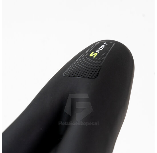 Voltano Anatomic Fietszadel – Zwart / Geel - Uitsparing