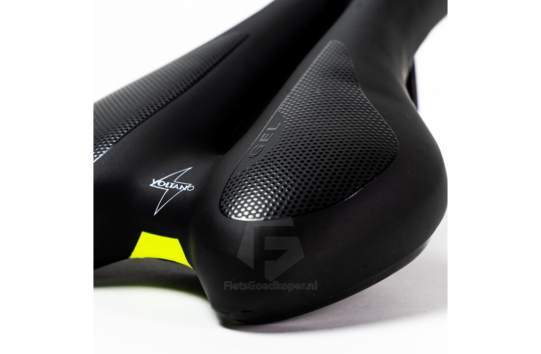 Voltano Anatomic Fietszadel – Zwart / Geel - Uitsparing
