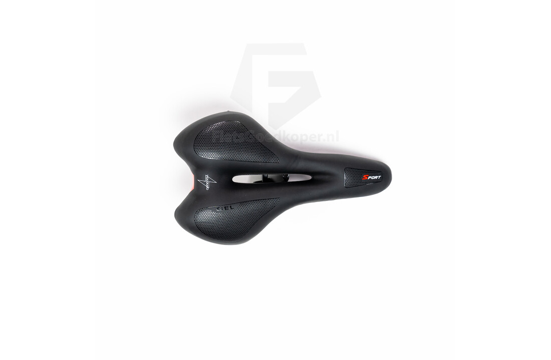 Voltano Anatomic Fietszadel – Zwart / Rood - Uitsparing