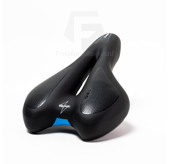 Voltano Anatomic Fietszadel – Zwart / Blauw - Uitsparing