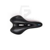 Voltano Anatomic Fietszadel – Zwart / Blauw - Uitsparing