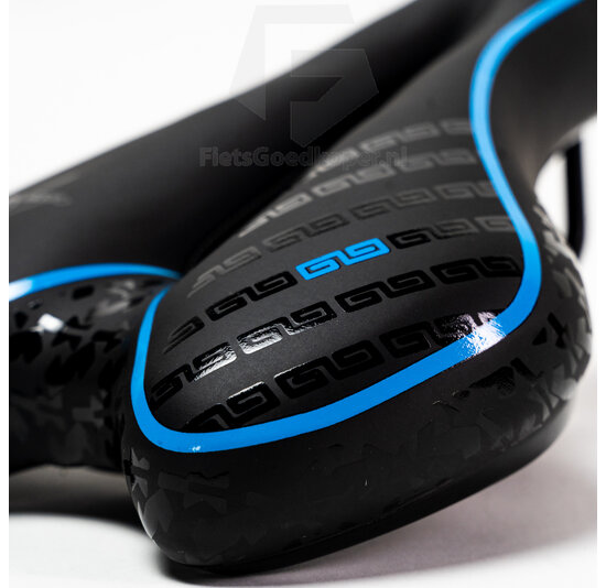 Voltano Greek Trekking Fietszadel – Zwart / Blauw - Uitsparing - Inclusief Zadelstrop