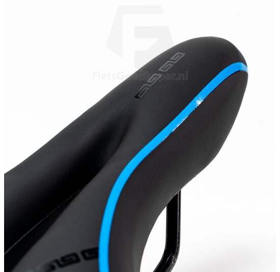 Voltano Greek Trekking Fietszadel – Zwart / Blauw - Uitsparing - Inclusief Zadelstrop