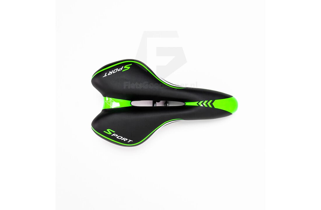Voltano Sport Fietszadel – Zwart / Groen - Gel - Trekking Zadel