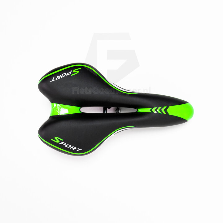 Voltano Sport Fietszadel – Zwart / Groen - Gel - Trekking Zadel