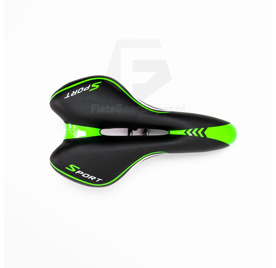 Voltano Sport Fietszadel – Zwart / Groen - Gel - Trekking Zadel