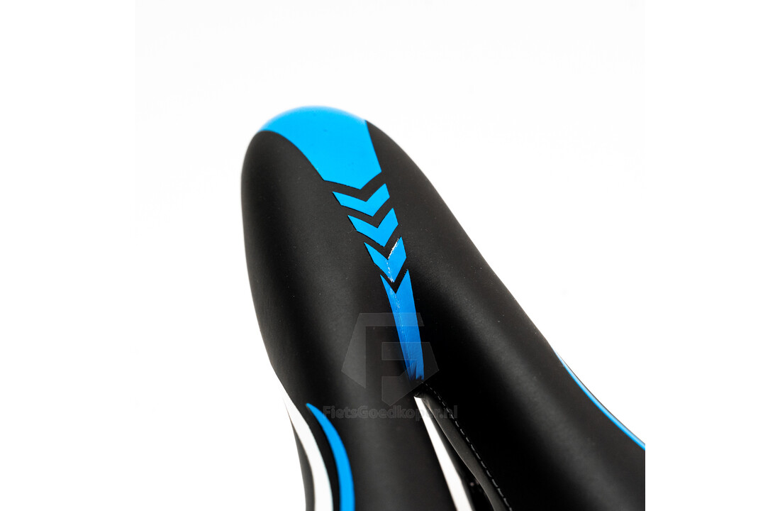 Voltano Sport Fietszadel – Zwart / Blauw - Gel - Trekking Zadel