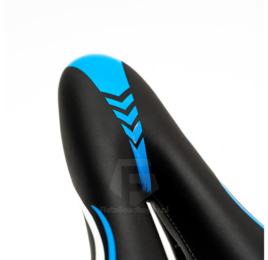 Voltano Sport Fietszadel – Zwart / Blauw - Gel - Trekking Zadel
