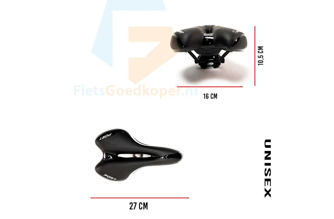 Voltano Sport Fietszadel – Zwart - Gel - Trekking Zadel