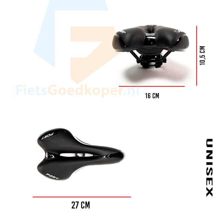 Voltano Sport Fietszadel – Zwart - Gel - Trekking Zadel