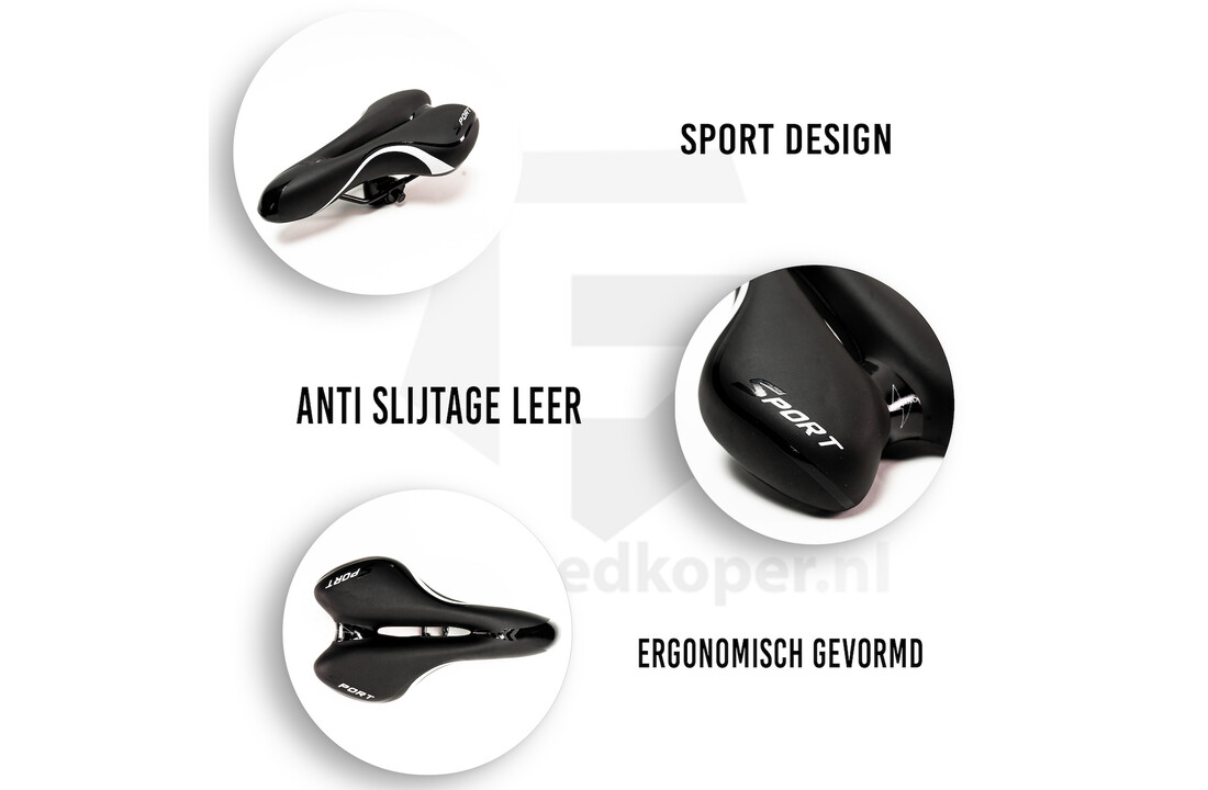 Voltano Sport Fietszadel – Zwart - Gel - Trekking Zadel