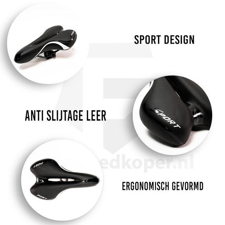 Voltano Sport Fietszadel – Zwart - Gel - Trekking Zadel