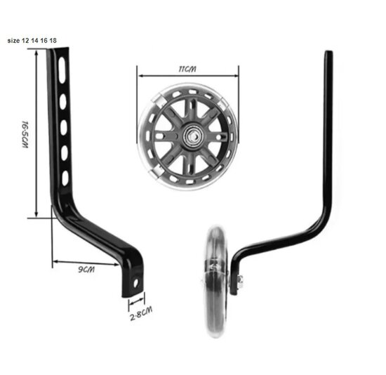 Voltano Zijwieltjes LED Verlichting – Zwart – 12-20 inch