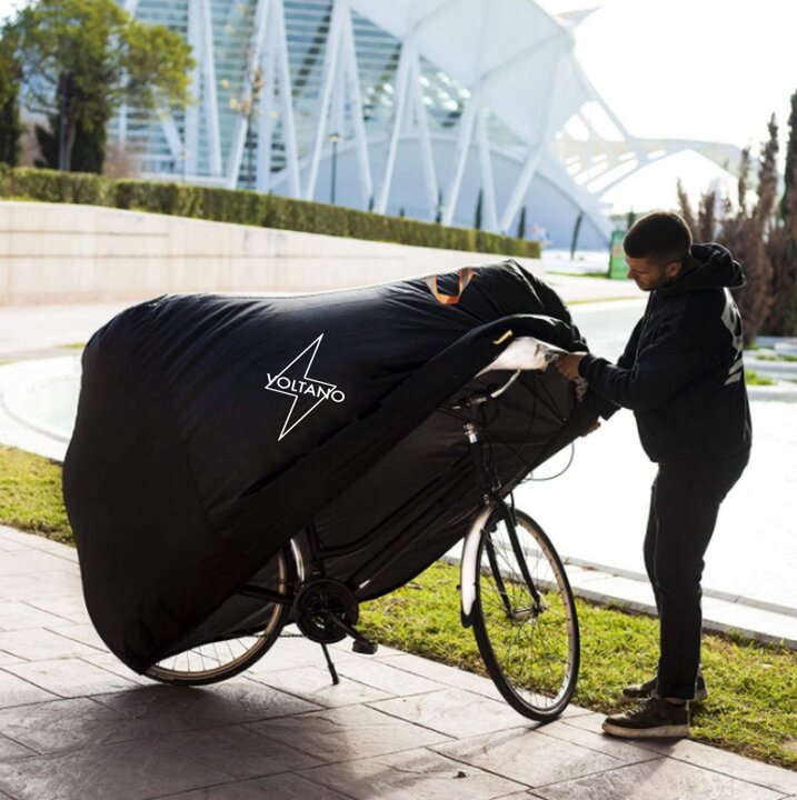 Voltano Elastische Fietshoes - 1-2 Fietsen - Zwart - Waterdicht