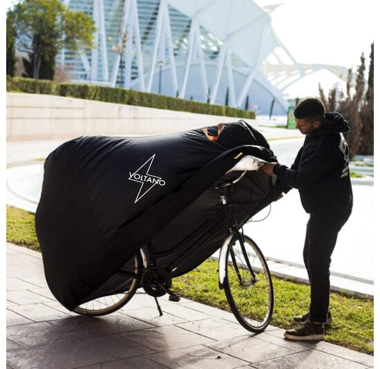Voltano Elastische Fietshoes - 1-2 Fietsen - Zwart - Waterdicht