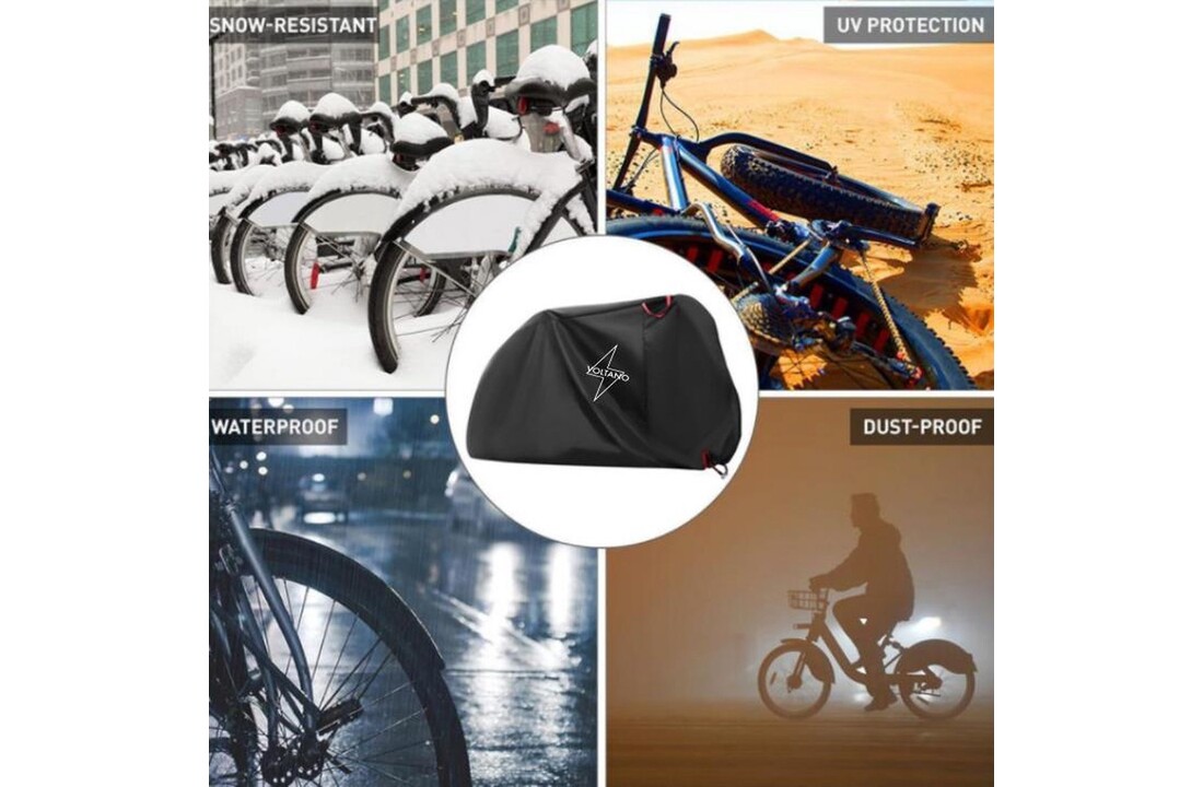 Voltano Elastische Fietshoes - 2 Fietsen - Zwart - Waterdicht
