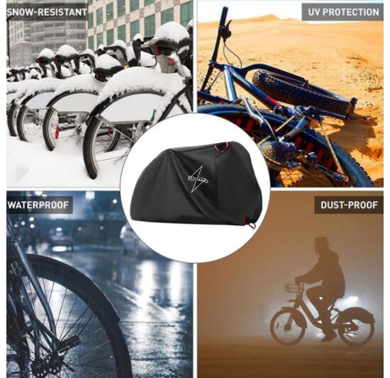 Voltano Elastische Fietshoes - 1-2 Fietsen - Zwart - Waterdicht