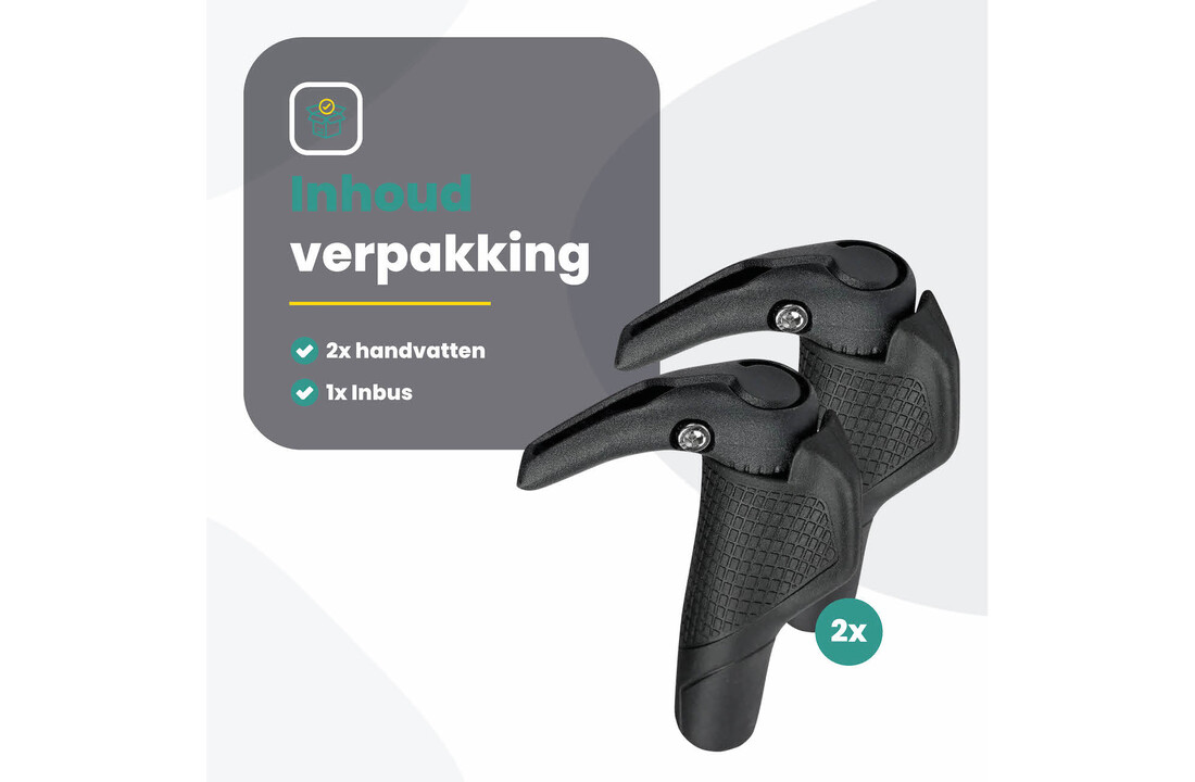 Voltano Handvatten Bar Ends - Zwart - Ergonomisch - Verstelbaar