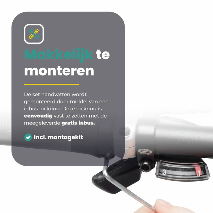 Voltano Handvatten Bar Ends - Zwart - Ergonomisch - Verstelbaar