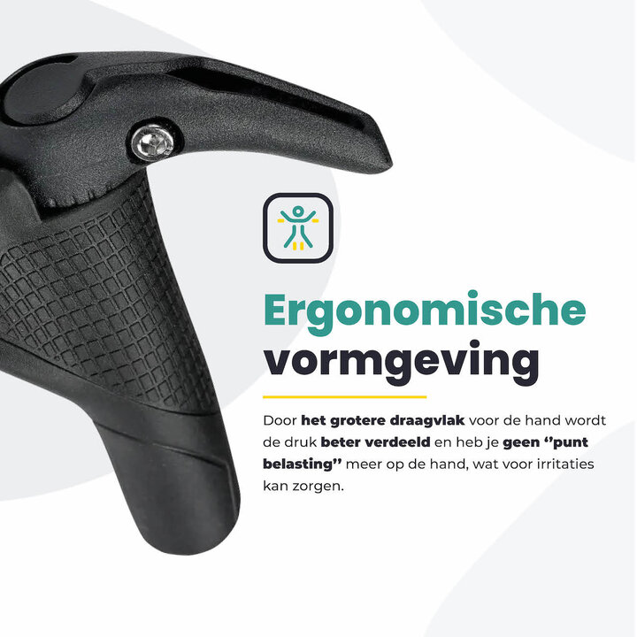 Voltano Handvatten Bar Ends - Zwart - Ergonomisch - Verstelbaar