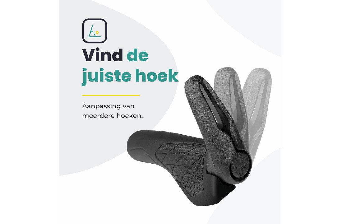 Voltano Handvatten Bar Ends - Zwart - Ergonomisch - Verstelbaar