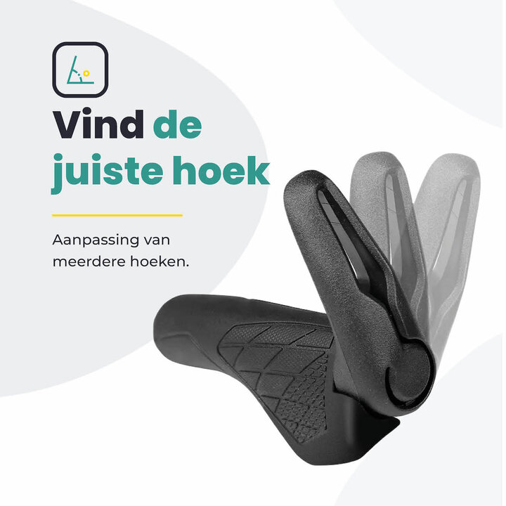 Voltano Handvatten Bar Ends - Zwart - Ergonomisch - Verstelbaar