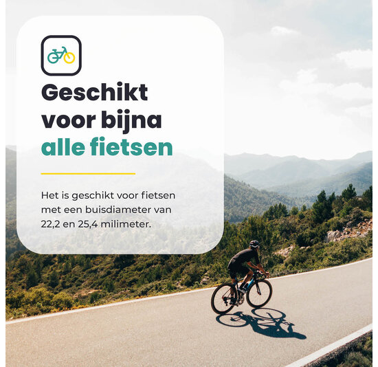 Voltano Verstelbaar Ligstuur Afgerond - Zwart - Aluminium - Opzetstuur / Tijdritstuur - 22,4 / 25,4